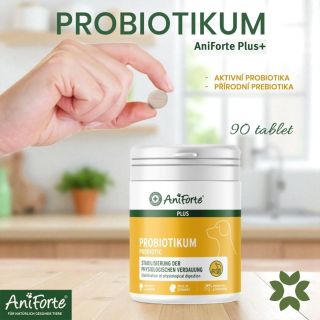 PROBIOTIKUM AniForte plus pro psy (90 tablet) od firmy AniForte🌱 Aktivní PROBIOTIKA + přirodní PREBIOTIKA pro podporu...